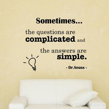 Removable Transfer Film Vinyl Wall Quote with Eco-friendly Material, Decorates All Smooth Surfaces